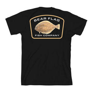 Cold Water Series Tee Sand Dab - Bear Flag Fish Co. This tee comes in a relaxed fit for comfort, while the screen-printed Bear Flag OG logo on the front left chest and Sand Dab on the back add a branded statement.
