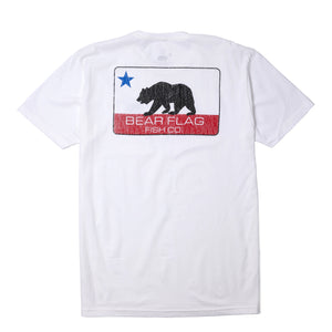 Bear Flag OG Shirt White - Bear Flag Fish Co. Displays the Bear Flag Fish Co. Logo on the Back.